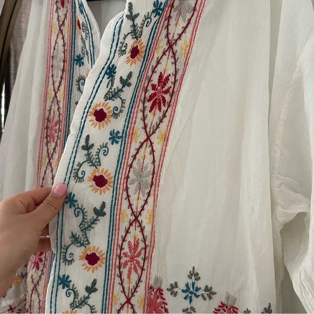 NWT Johnny Was white embroidered kimono XL - Picture 4 of 7